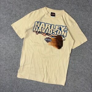Harley-Davidson Gettysburg PA Battlefield T-Shirt Mens Medium Tan Eagle USA Made